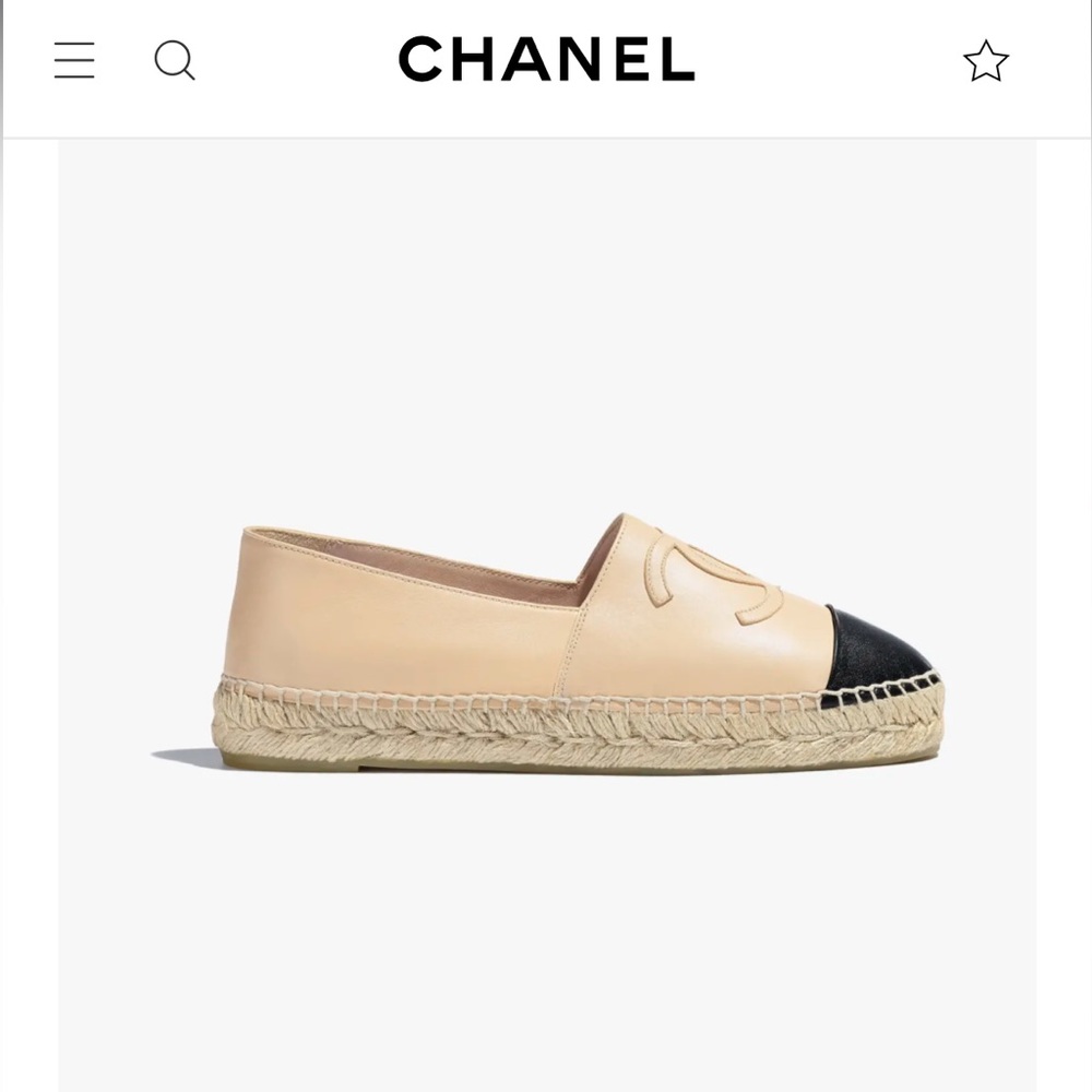 CHANEL Espadrilles size 5 Beige and Black
